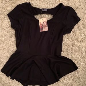 Urban Outfitters Black Peplum Top